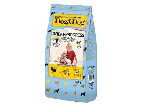 Сухой корм DOG&DOG EXPERT PREMIUM PUPPY & JUNIOR GREAT-PROGRESS CHICKEN  Дог и Дог для Щенков с Курицей 14 кг