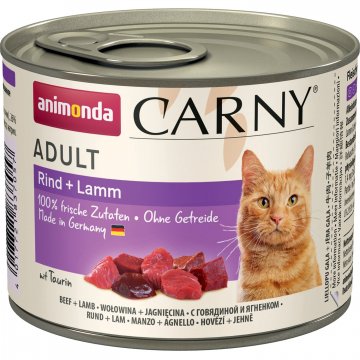 Animonda Консервы Carny Adult с говядиной и ягненком для взрослых кошек всех пород 200 гр х 6 шт /цена за упаковку /