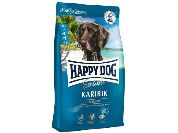 Сухой корм Happy Dog Supreme Sensible Karibik для взрослых собак  с Чувствительным пищеварением Карибик / Морская рыба с картофелем 11 кг